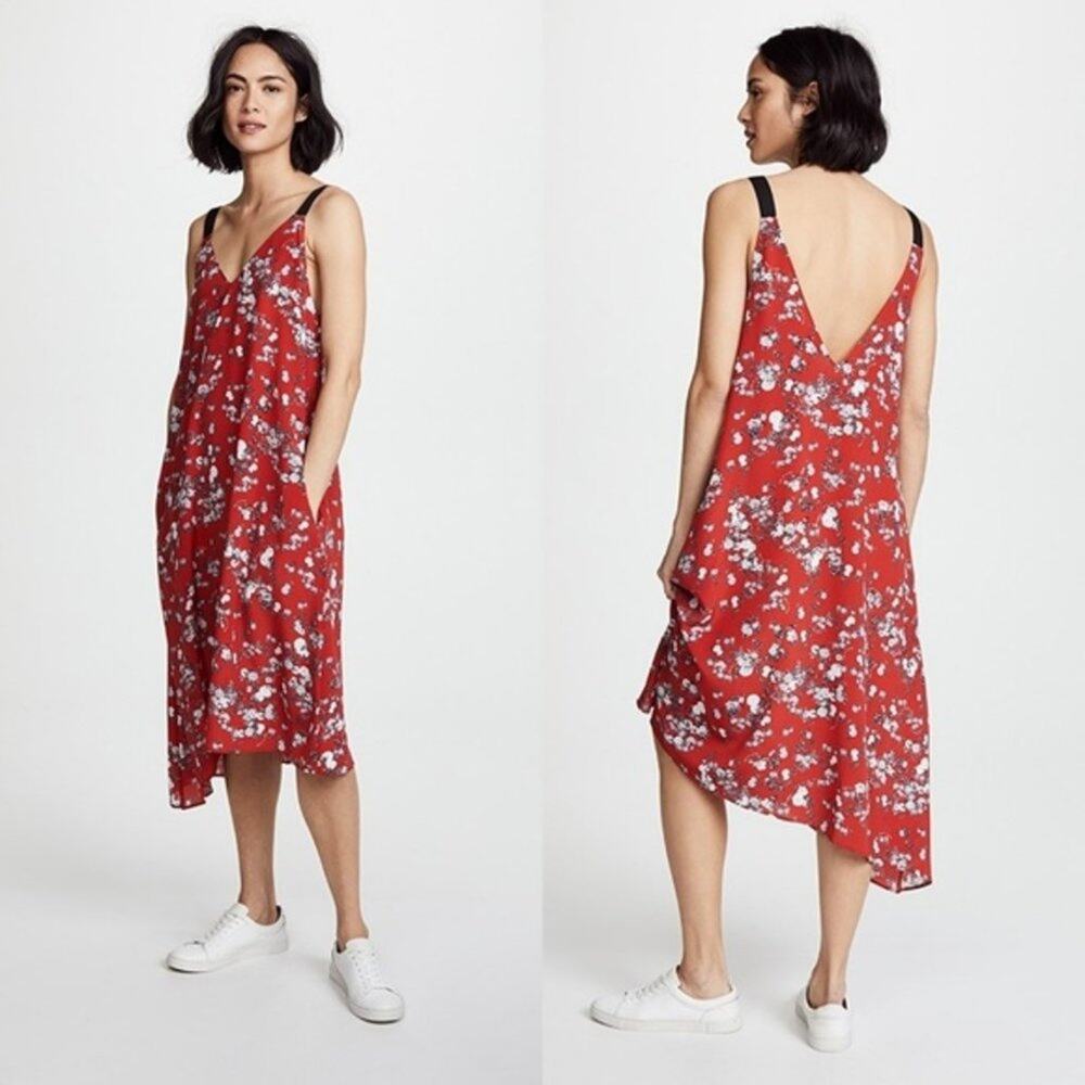 Rag & Bone Floral Silk Midi Length Dress